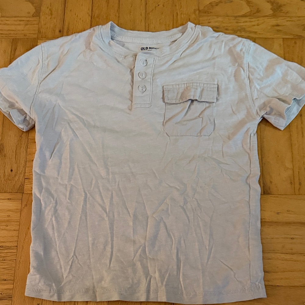 Old Navy Light Blue Short Sleeve Henley with Chest Pocket